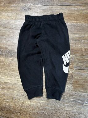 Nike Black Joggers with White Swoosh Logo - Kids